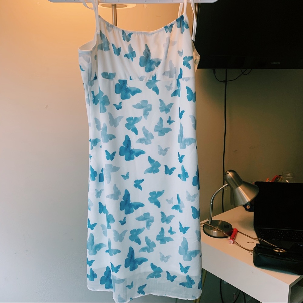 Butterfly Tie-Strap Mini Dress